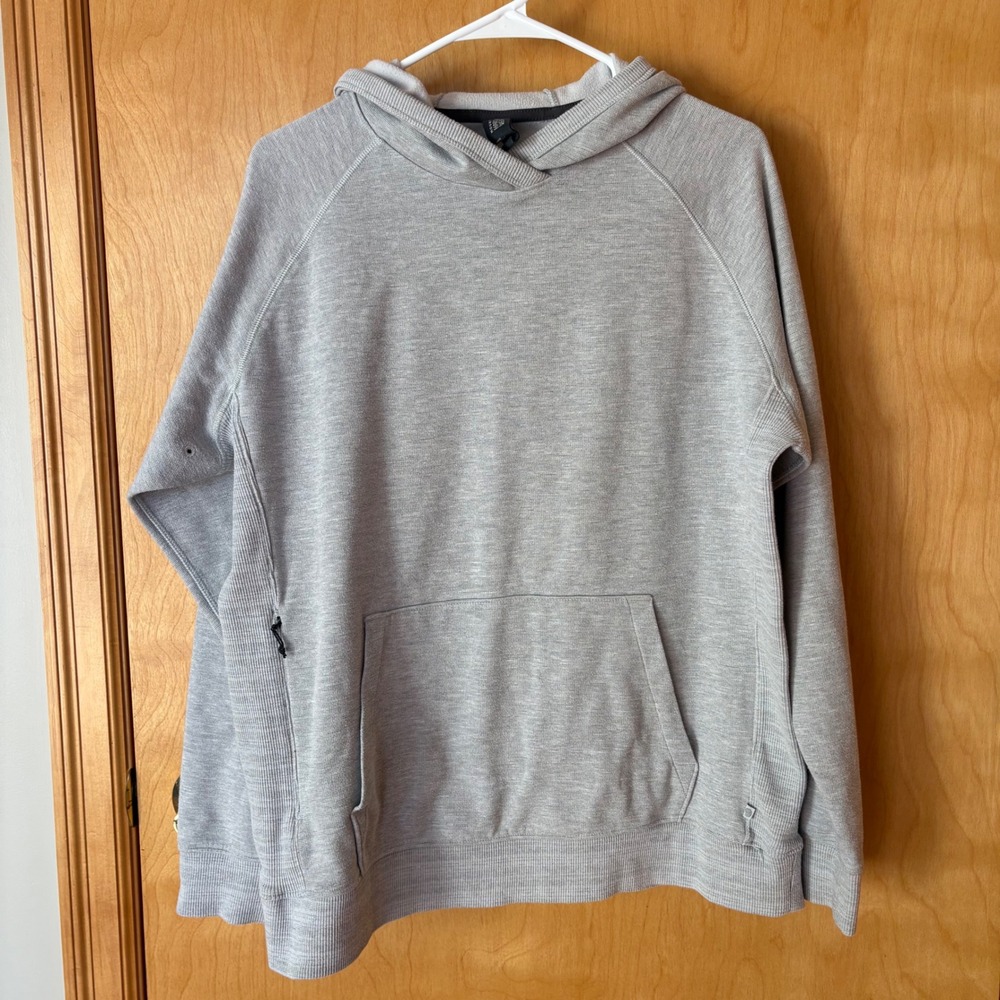Mountain Hardwear Hoodie Mens Large Gray Pullover OM1224 Raglan Pocket